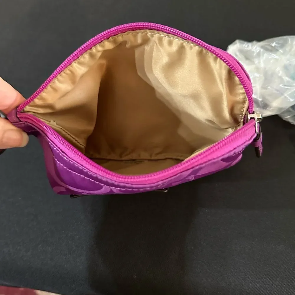 Coach Vibrant Purple Logo Pouch